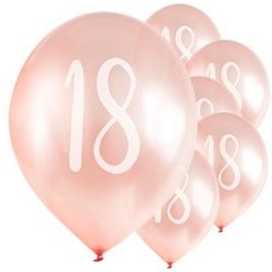 Ballons Rose nacré latex 11" 18ans paquet de 5