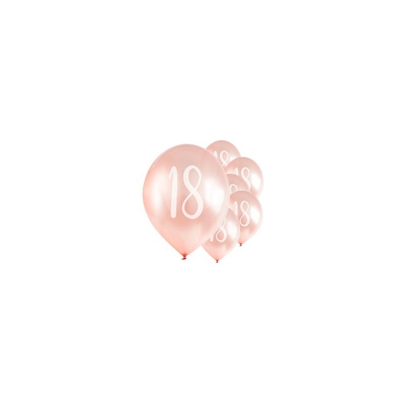 Ballons Rose nacré latex 11" 18ans paquet de 5