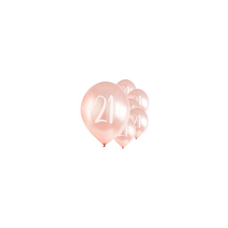 Ballons Rose nacré latex 11" 21ans paquet de 6