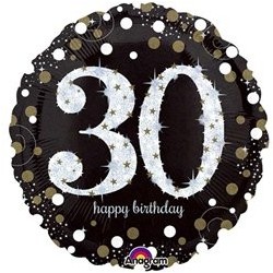 Ballon Happy birthday Or - 30ans