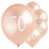 Ballons Rose nacré latex 11" 50ans paquet de 5
