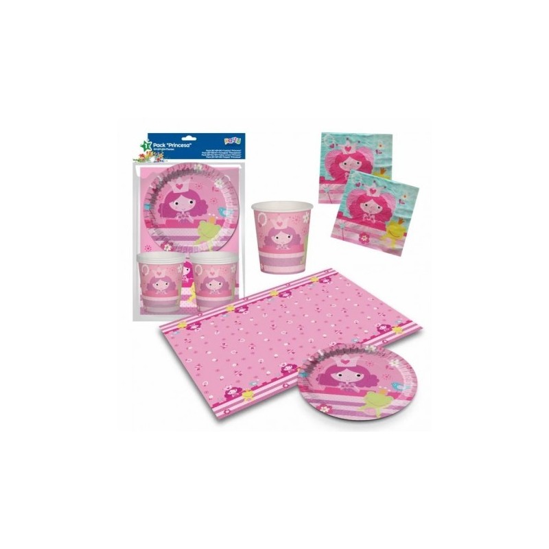 6 Gobelets Assiettes Serviettes et 1 Nappe PRINCESSE