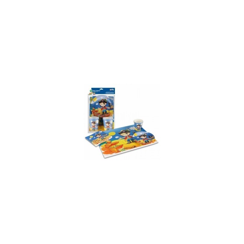 6 Gobelets Assiettes Serviettes et 1 Nappe PIRATE