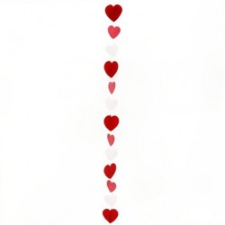 Queue de ballon Coeur Rouge-Rose-Blanc de 1,2 m