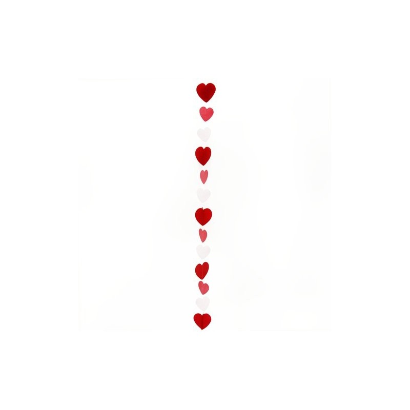 Queue de ballon Coeur Rouge-Rose-Blanc de 1,2 m