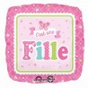Ballon carre Alu naissance fille