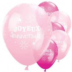 Ballon Joyeux anniversaire Rose
