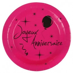 Assiette fuchsia x10