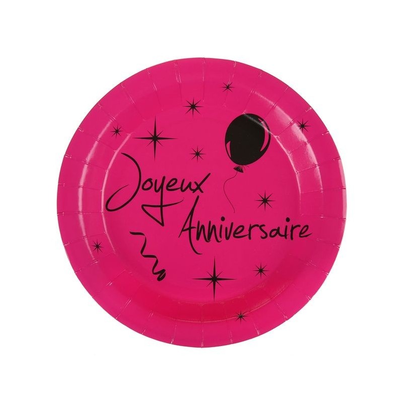 Assiette fuchsia x10