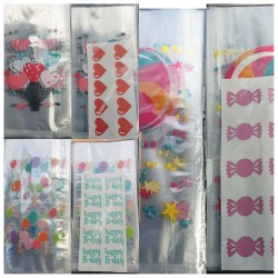 12 sachets pois avec noeud Gris 21 cm