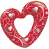 Alu balloon - red filigree heart 14 "(36 cm)