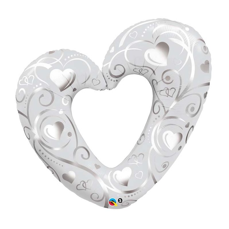 Alu balloon - red filigree heart 14 "(36 cm)