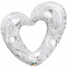 Alu balloon - red filigree heart 14 "(36 cm)