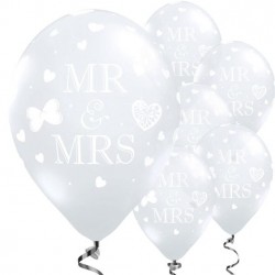 Ballons transparents Mr et Mrs 11" 28cm