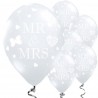 Ballons transparents Mr et Mrs 11" 28cm