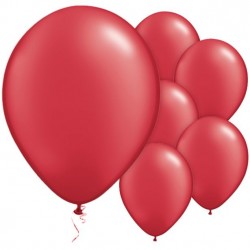 5 Ballons Nacrés Rouge Ruby 11"- 28 cm