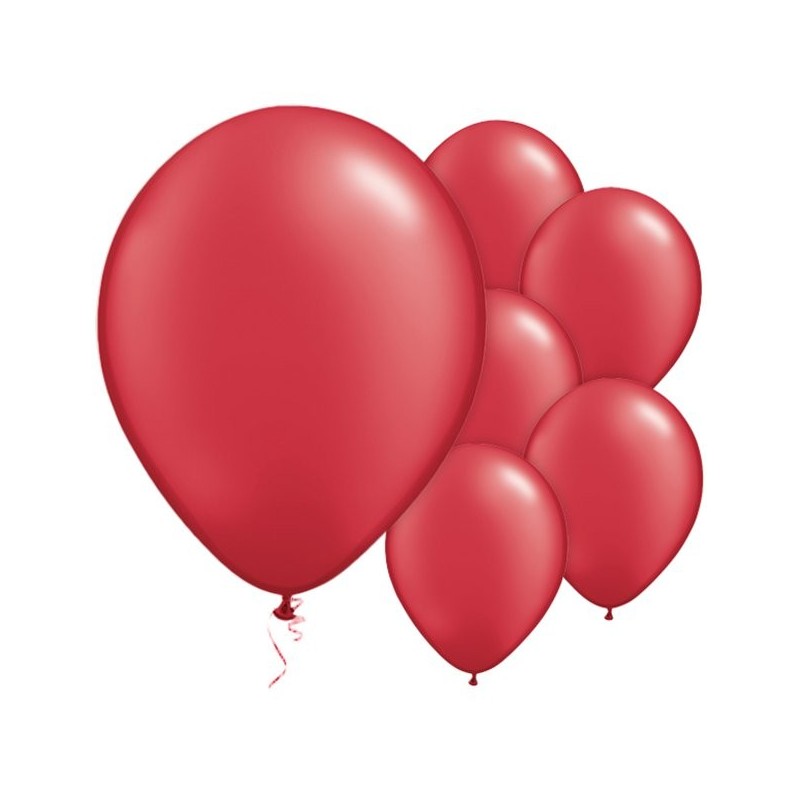 5 Ballons Nacrés Rouge Ruby 11"- 28 cm