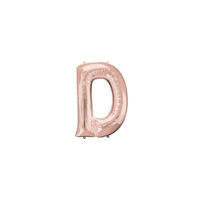 Ballon Rose Or lettre D