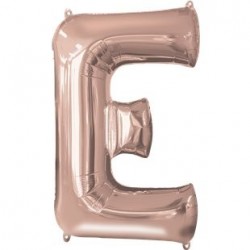 Ballon Rose Or lettre E