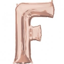 Ballon Rose Or lettre F