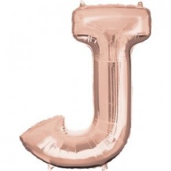 Ballon Rose Or lettre J