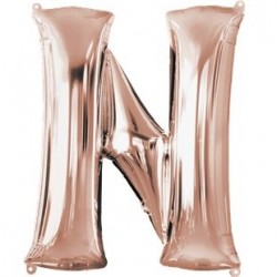 Ballon Rose Or lettre N