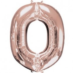 Ballon Rose Or lettre O