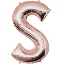 Ballon Rose Or lettre S
