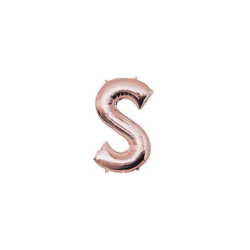 Ballon Rose Or lettre S