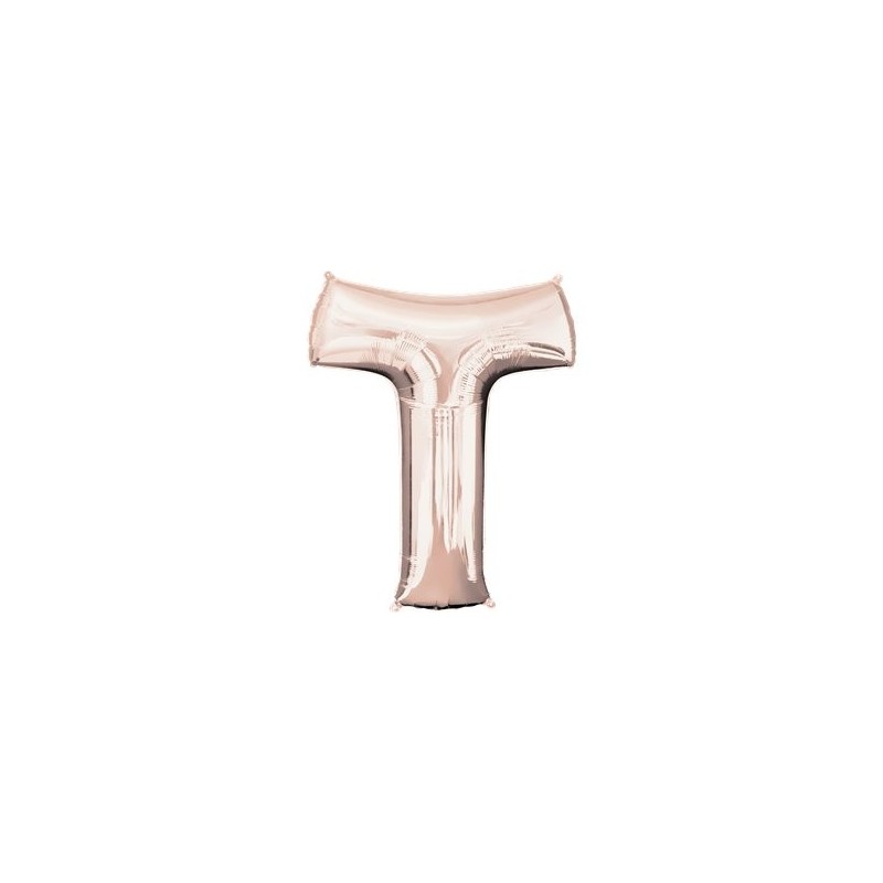 Ballon Rose Or lettre T