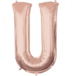Ballon Rose Or lettre U