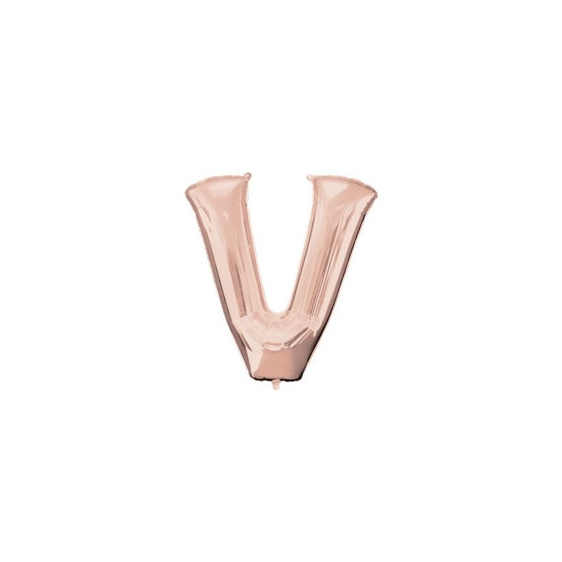Ballon Rose Or lettre V
