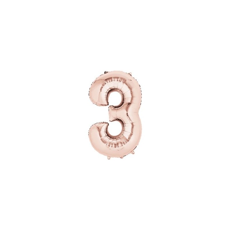 Ballon Rose Or chiffre 3