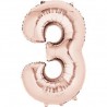 Ballon Rose Or chiffre 3