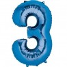 Ballon Bleu chiffre 3