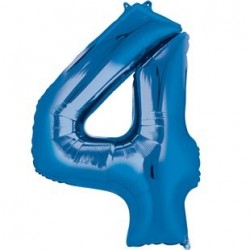 Ballon Bleu chiffre 4