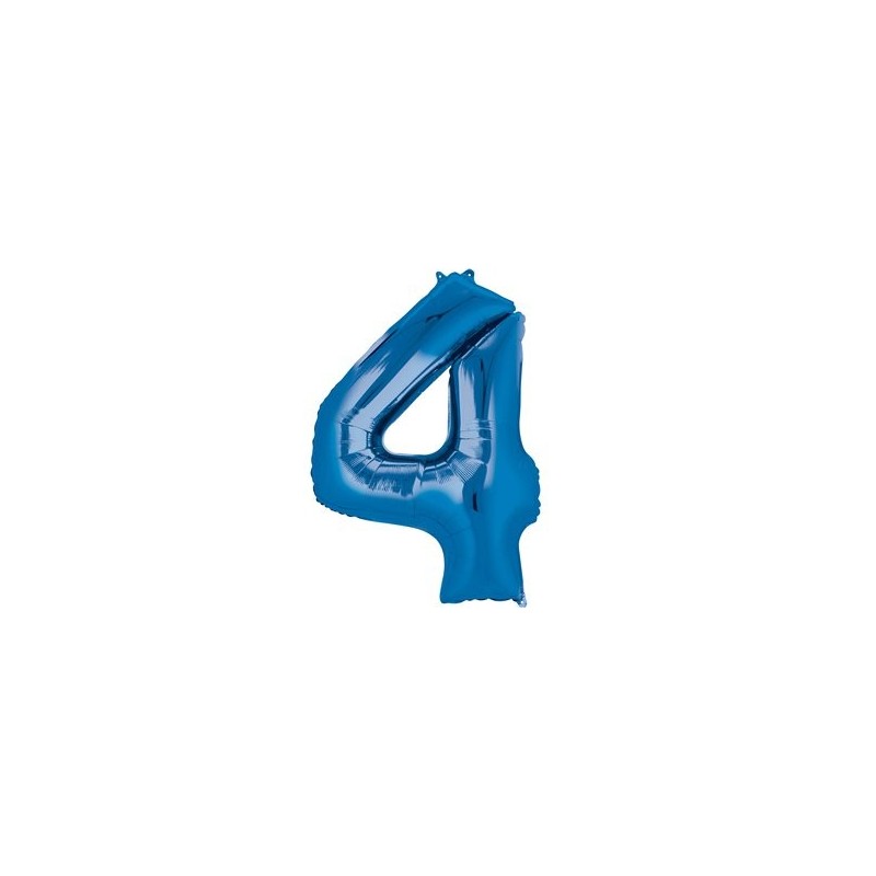 Ballon Bleu chiffre 4