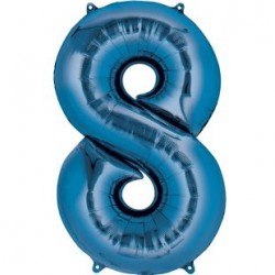 Ballon Bleu chiffre 8