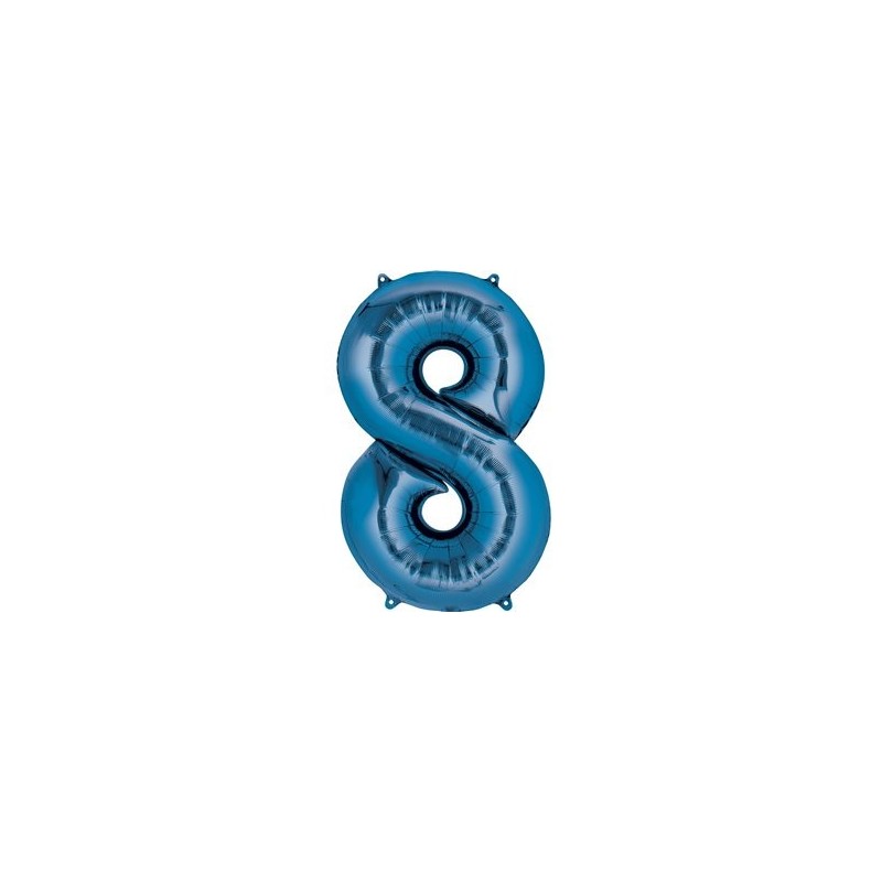 Ballon Bleu chiffre 8