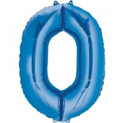 Ballon Bleu chiffre 0