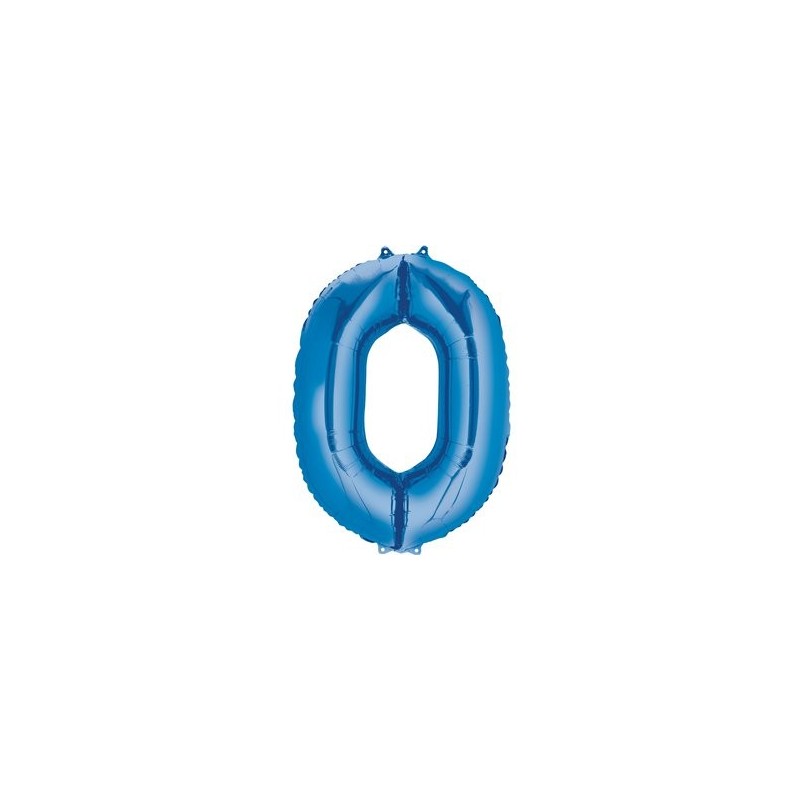 Ballon Bleu chiffre 0