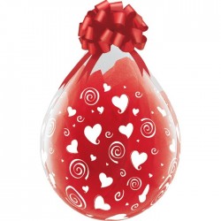 Ballon Cadeau 45 cm COEUR TOURBILLON - Qualatex