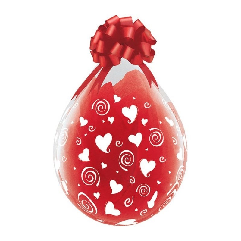 Ballon Cadeau 45 cm COEUR TOURBILLON - Qualatex