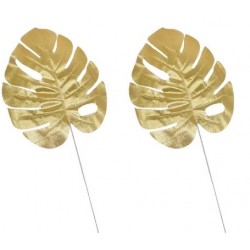 Feuilles dorées décoration 21 cm 5pcs