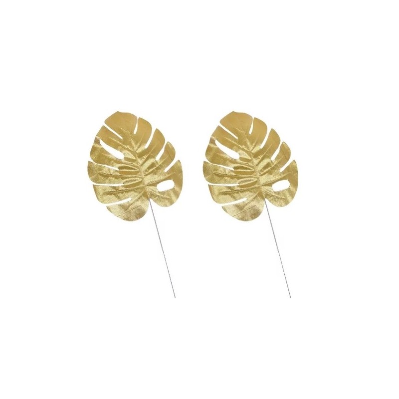 Feuilles dorées décoration 21 cm 5pcs