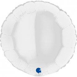 BALLON ALU ROND 18" BLANC - GRABO