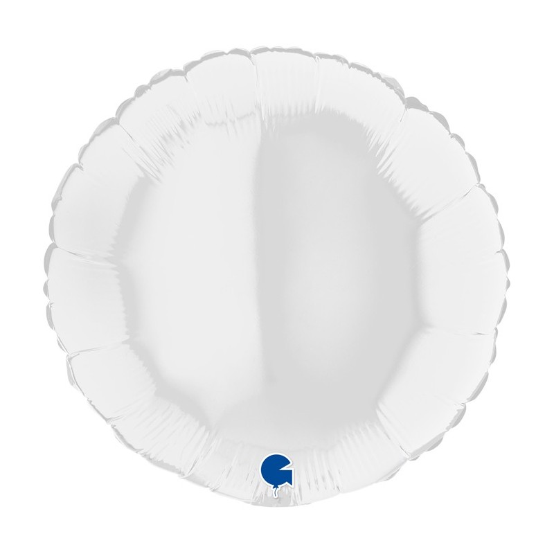 BALLON ALU ROND 18" BLANC - GRABO