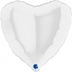 BALLON ALU COEUR 18" BLANC - GRABO