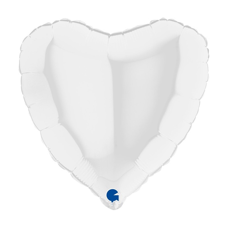 BALLON ALU COEUR 18" BLANC - GRABO