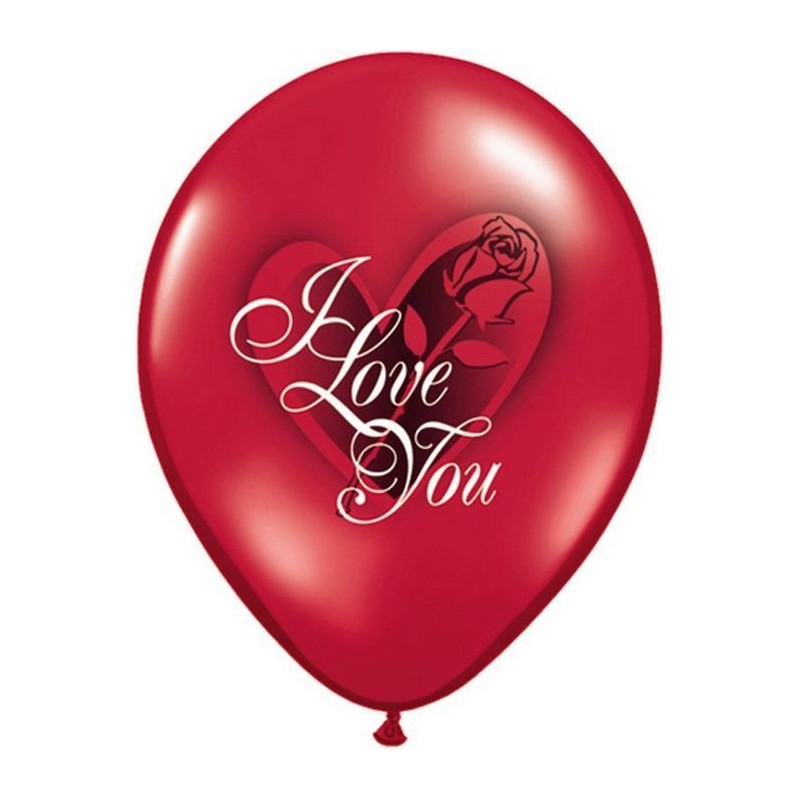 BALLON I LOVE YOU RED ROSE 11" 28cm - Qualatex